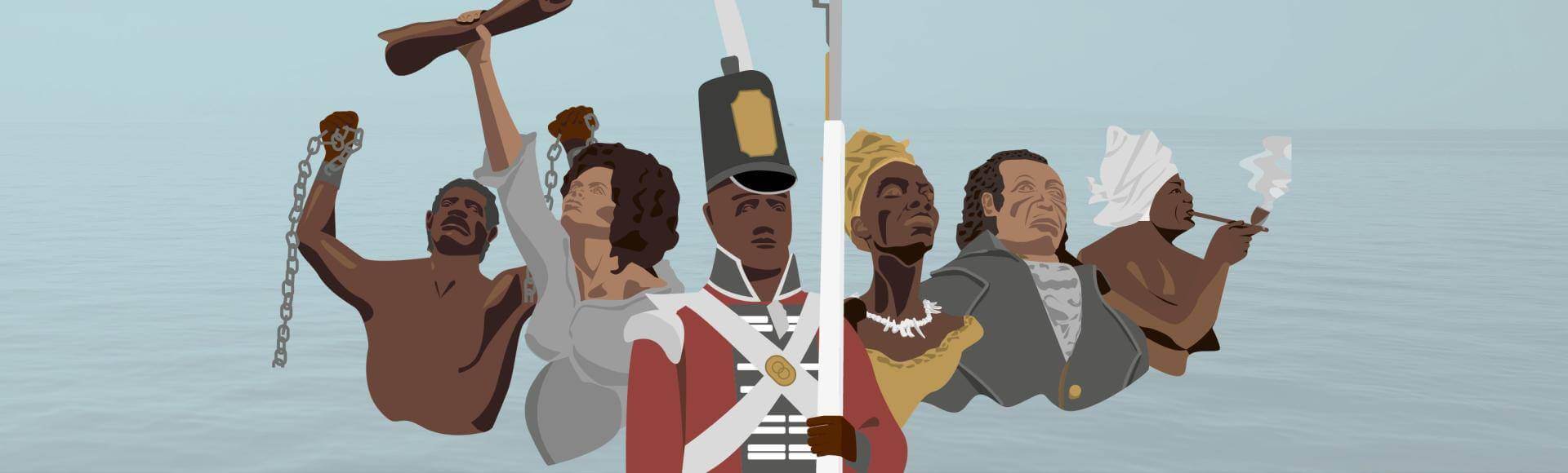 A banner for War and resistance in the Caribbean - a digital trail