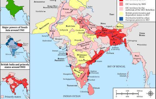 Map of the East India Company in South Asia
