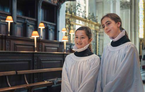 Two girls from St Paul's Cathedral Choir