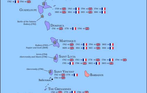 Map of the Caribbean, 1756-1815